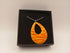 Yellow Enamel Pendant with Tangerine Stripes