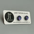 Ice Blue & Purple Dichroic Fused Glass Sterling Silver Stud Earrings - Handmade by Jade Tapson Glass.