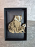 Handcrafted Walnut Veneered Badger and Cub Pin