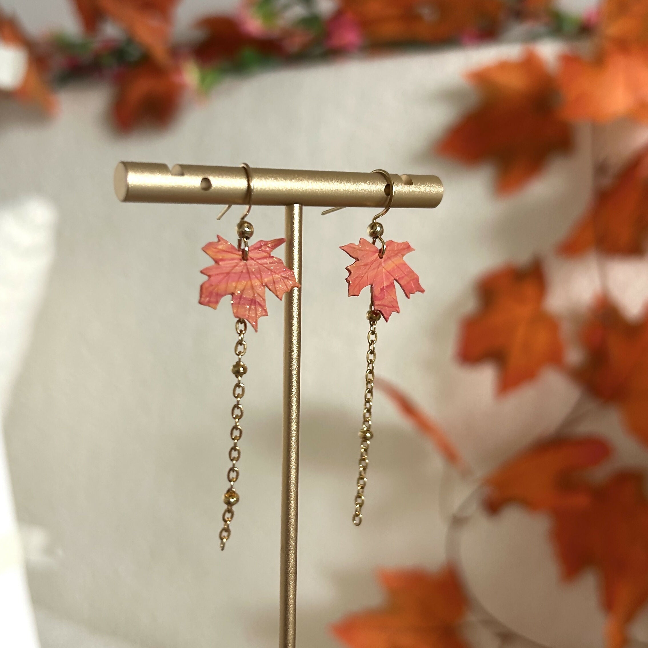 Maple Leaf Dangle Earrings