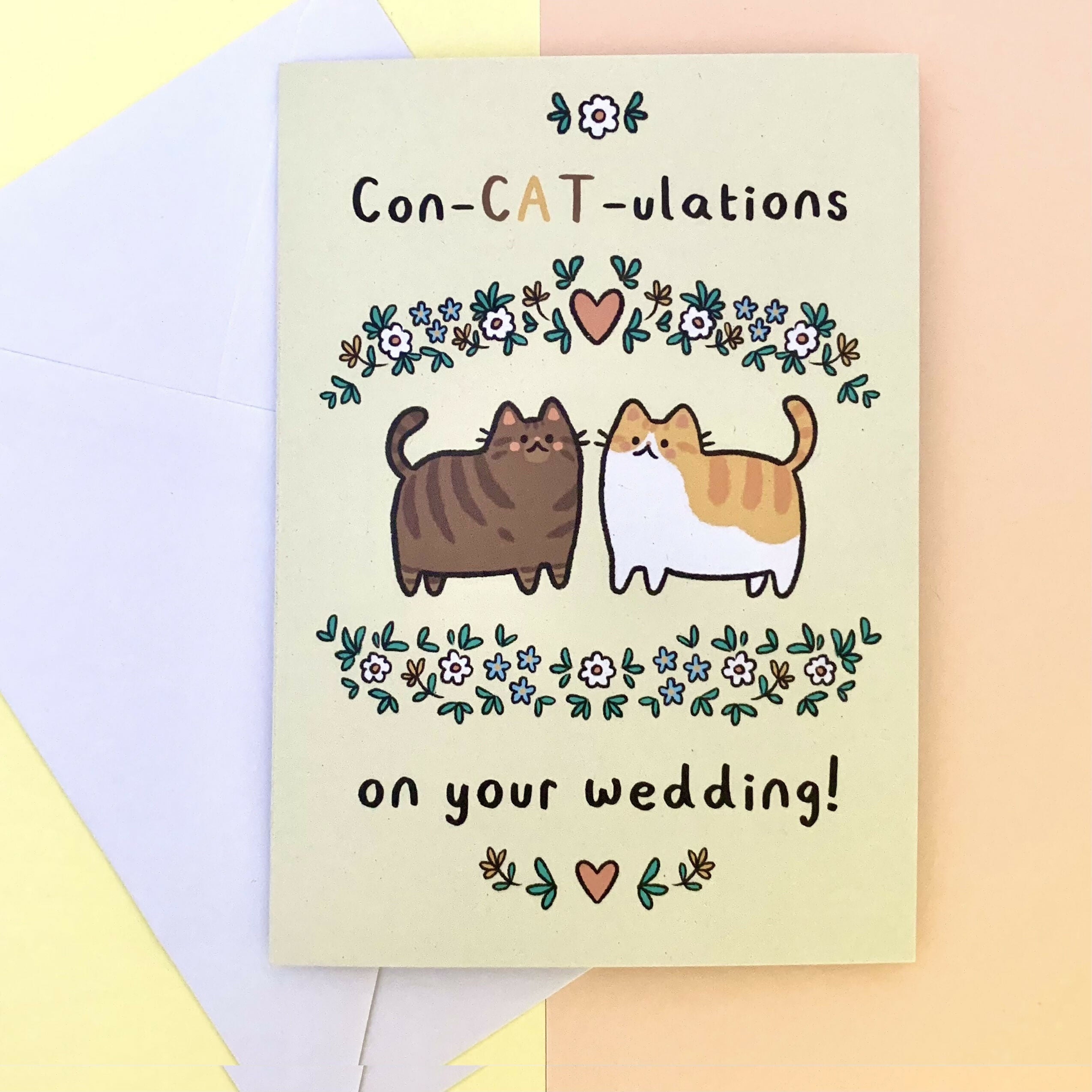 A6 Con-Cat-ulations Wedding Card