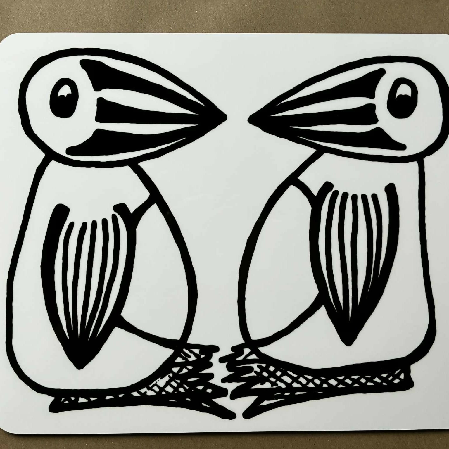 Two Birds Placemat – Pen And Ink Design