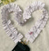 Handmade Ruffled Crossbody Phone Strap White with Pink Polka dots