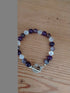 Tibetan Silver Toggle Catch Bracelet with Indian River Agate, Amethyst and Faceted Rose Quartz.
