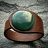 Handcrafted Natural Leather & Nephrite Jade Gemstone Bracelet - Size S or M