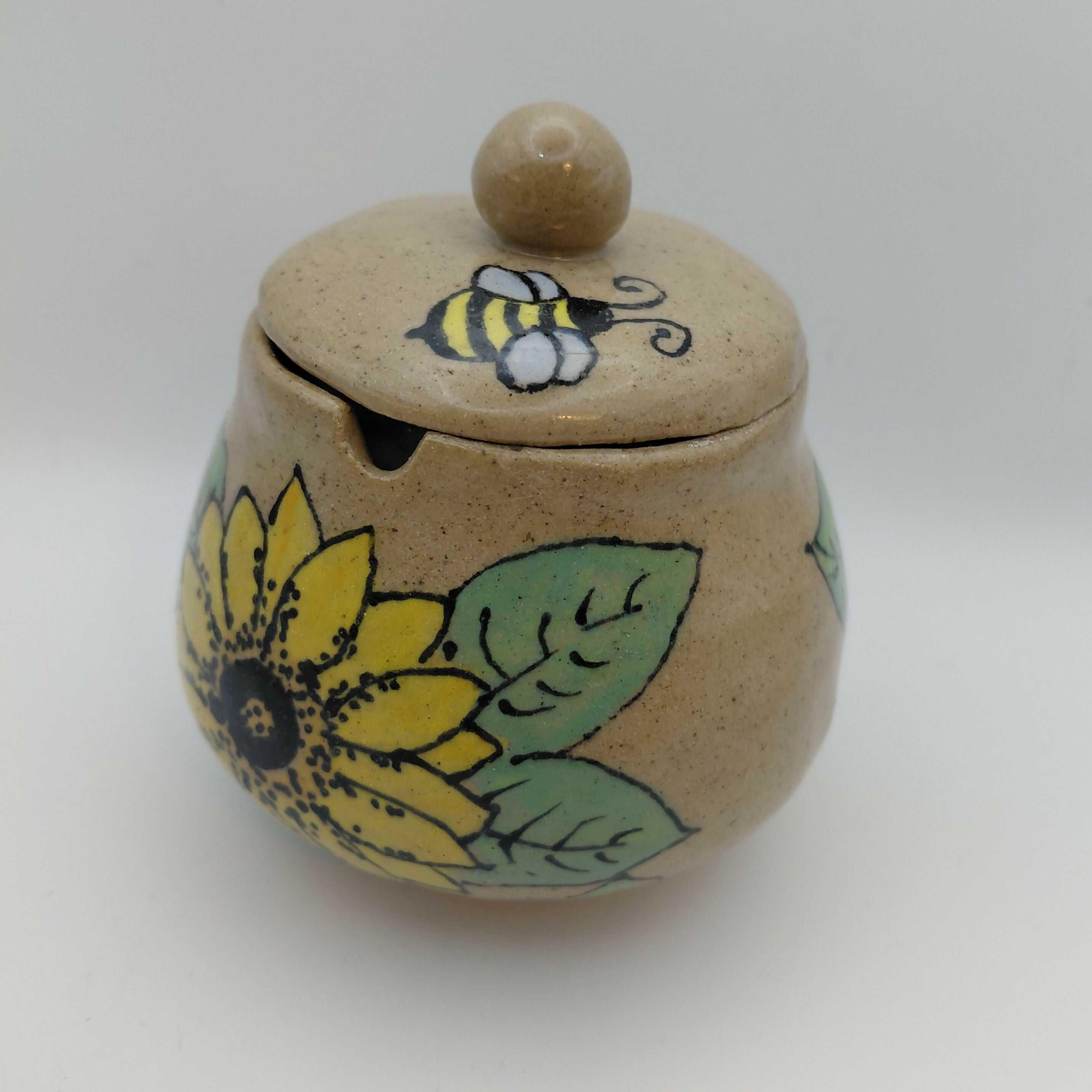 Sun Flower Bee Sugar Bowl