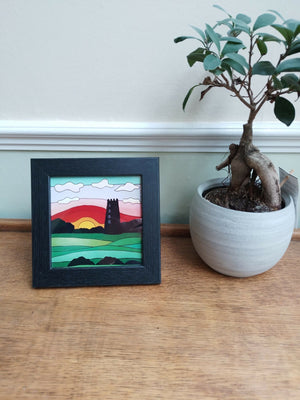 Framed mini print - "Sunset at Black Mill, Beverley"