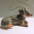 Ceramic silver dapple dachshund sculpture