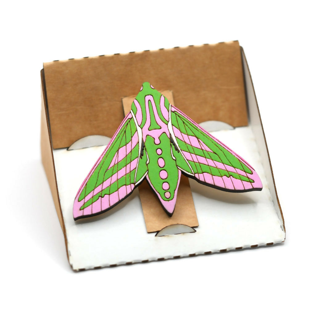 Elephant Hawk Moth Brooch