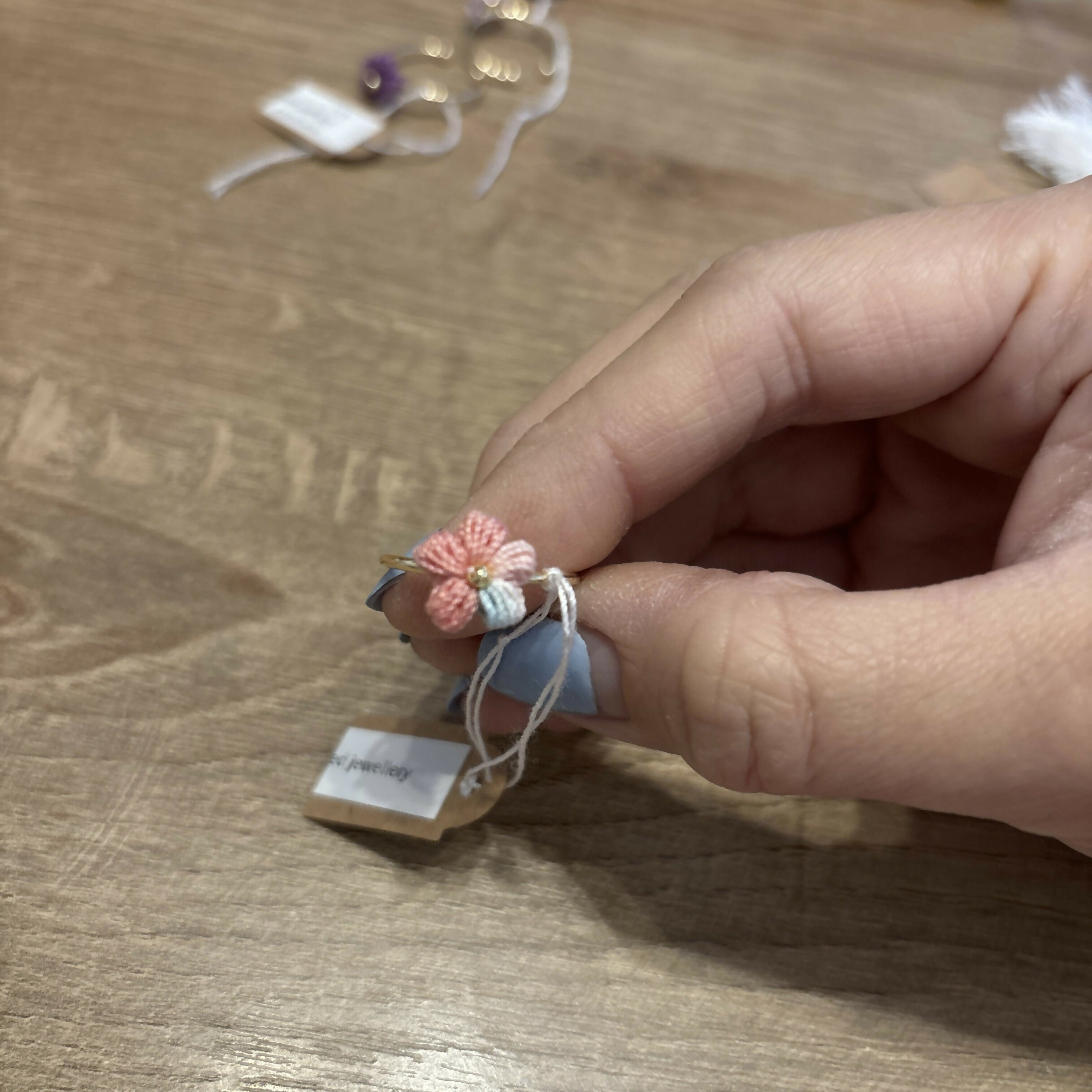 Micro Crochet Flower Rings