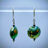 HAND LAMPWORKED GLASS LENTIL BEAD EARRINGS, WITH STERLING SILVER EAR WIRES