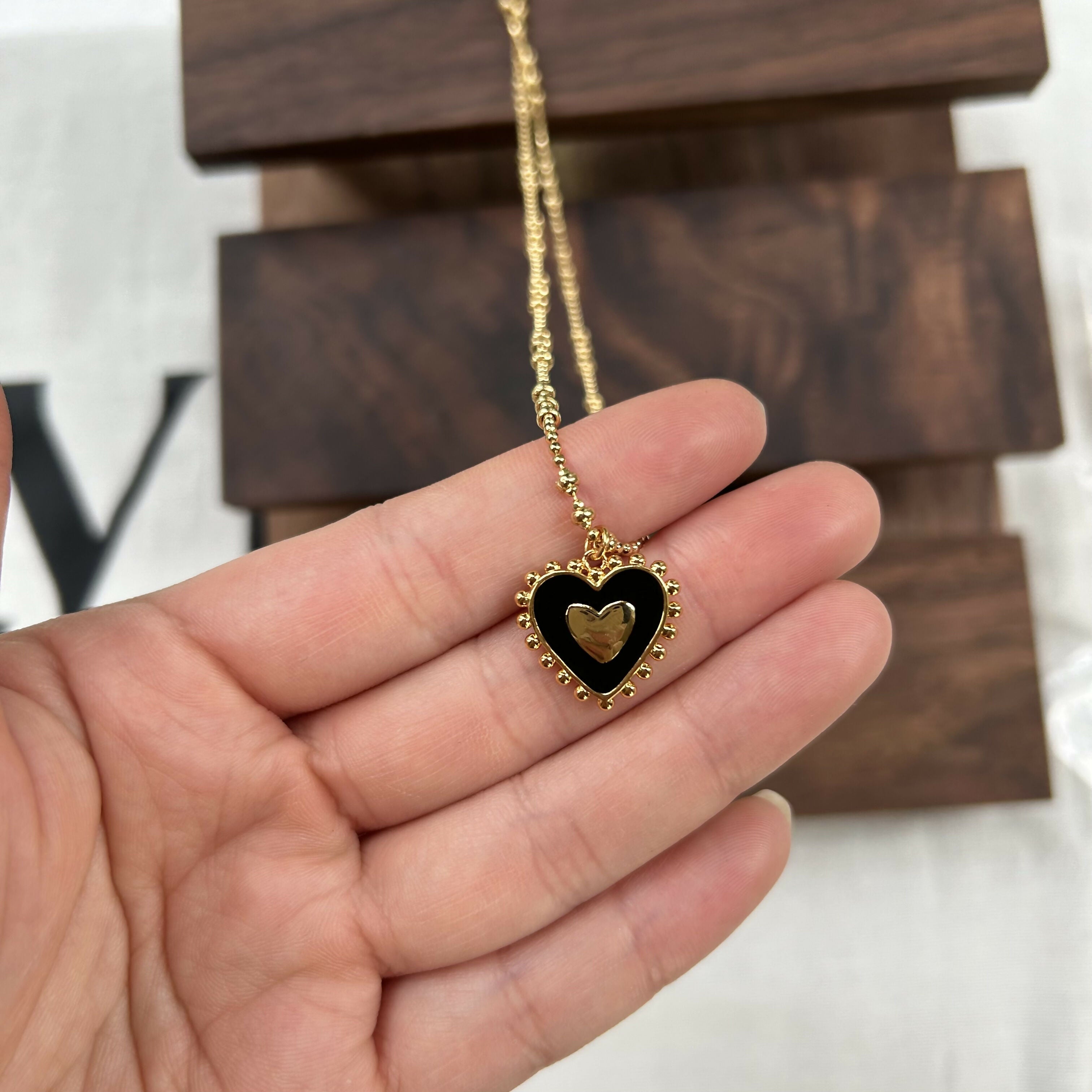 Vintage Heart Necklace | Red Enamel Pendant | Art & Soul