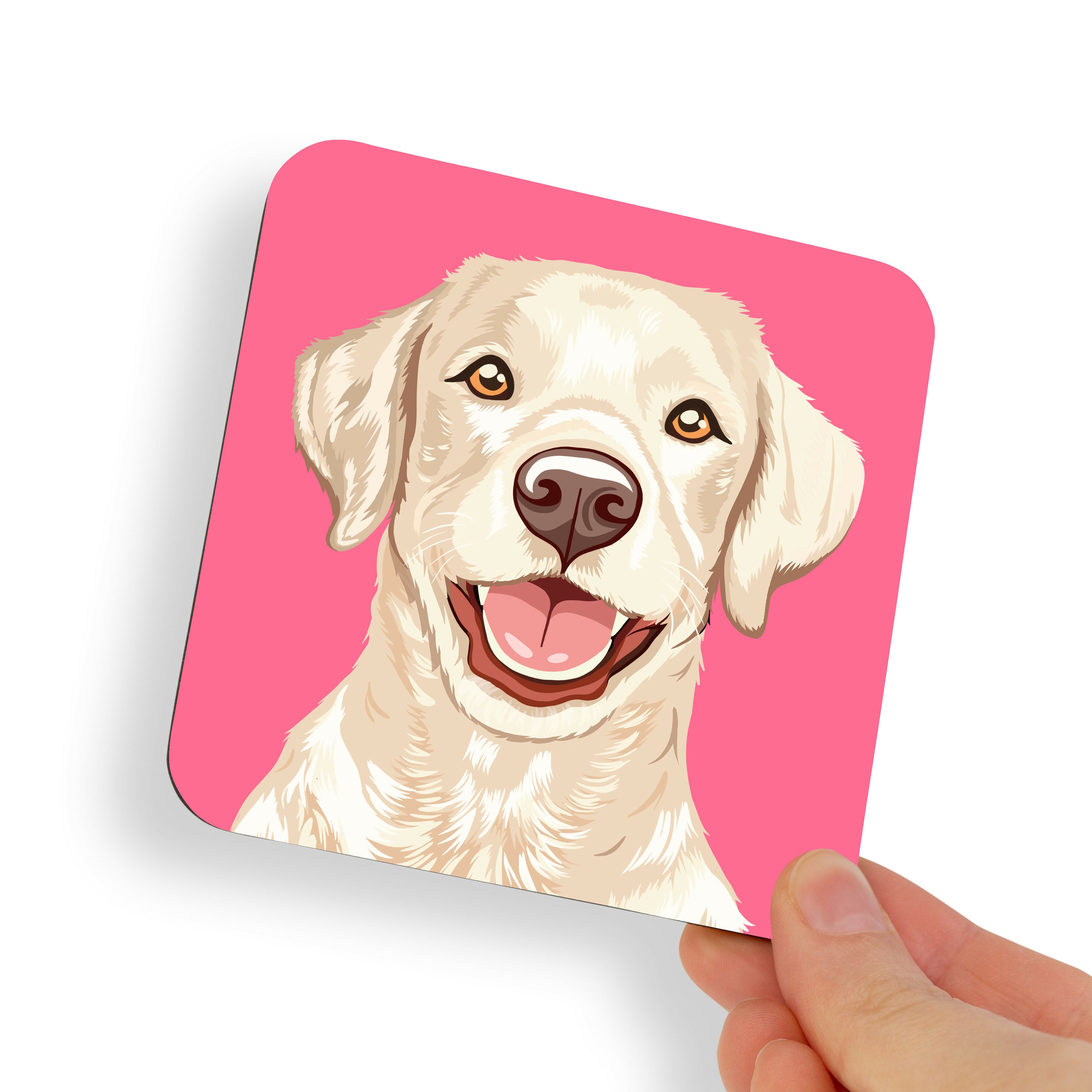 Labrador White Blonde Dog Coaster