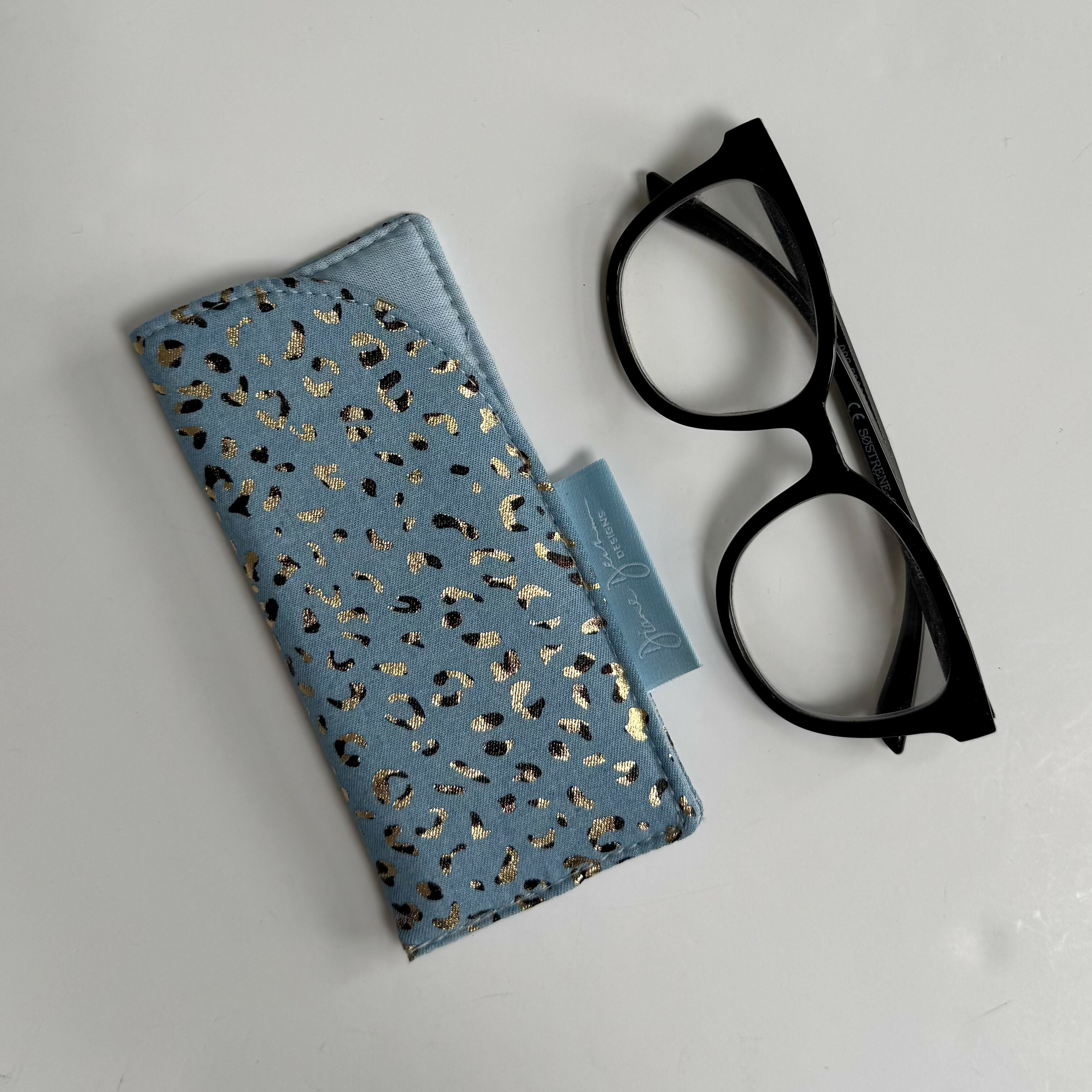 Slip In Glasses Case - Metallic Leopard