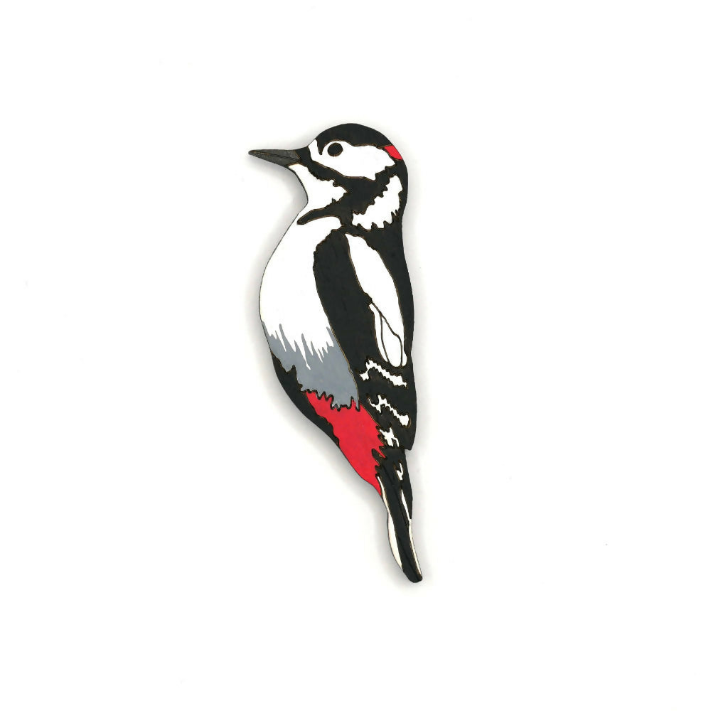 Spotted Woodpecker Pin Badge