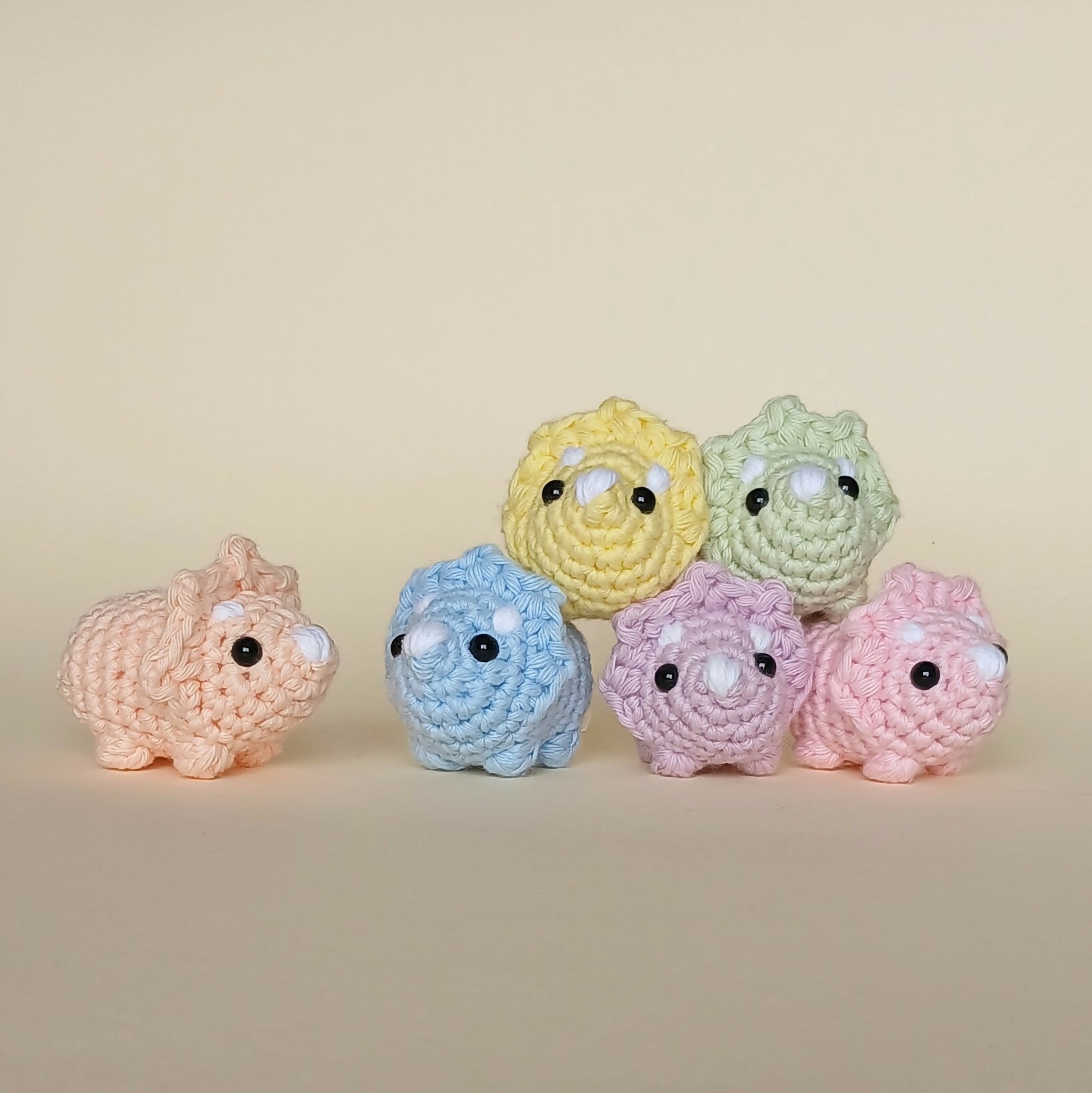 Little Triceratops | Pretty in Pastel Handmade Toy | Art & Soul