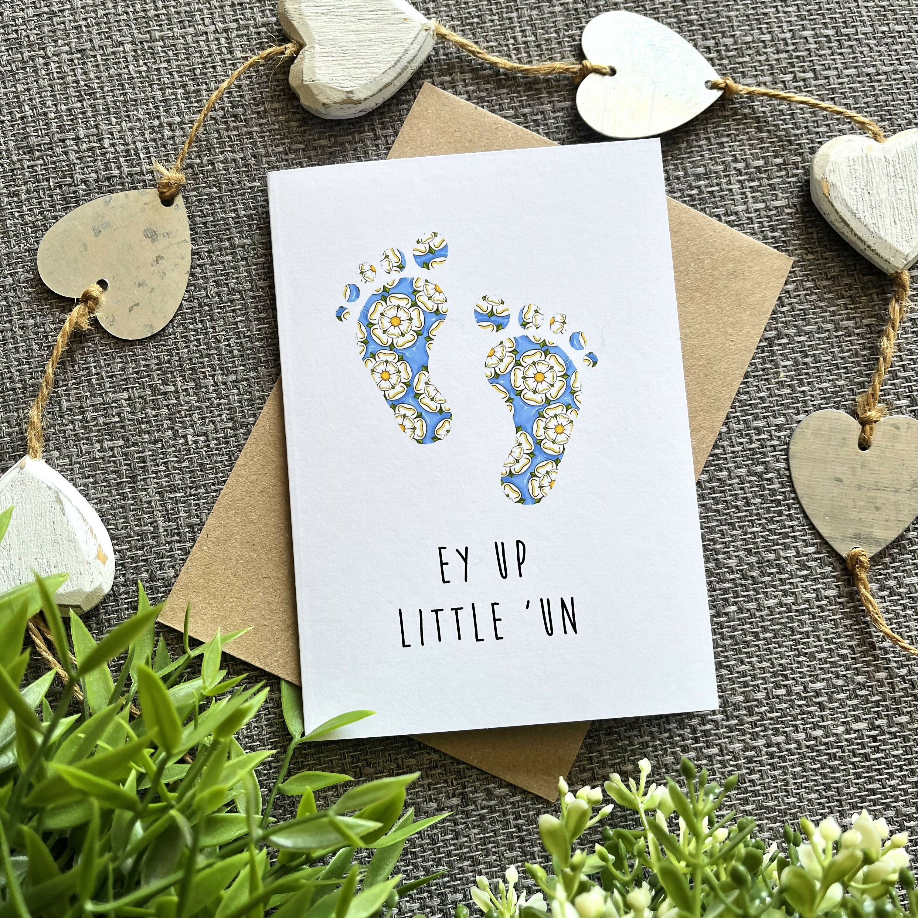 New Baby Yorkshire Footprints Card