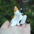 Handmade Polymer Clay Sitting Cat Figure - Calico
