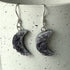 Sterling Silver and Raw Amethyst Moon Dangle Earrings