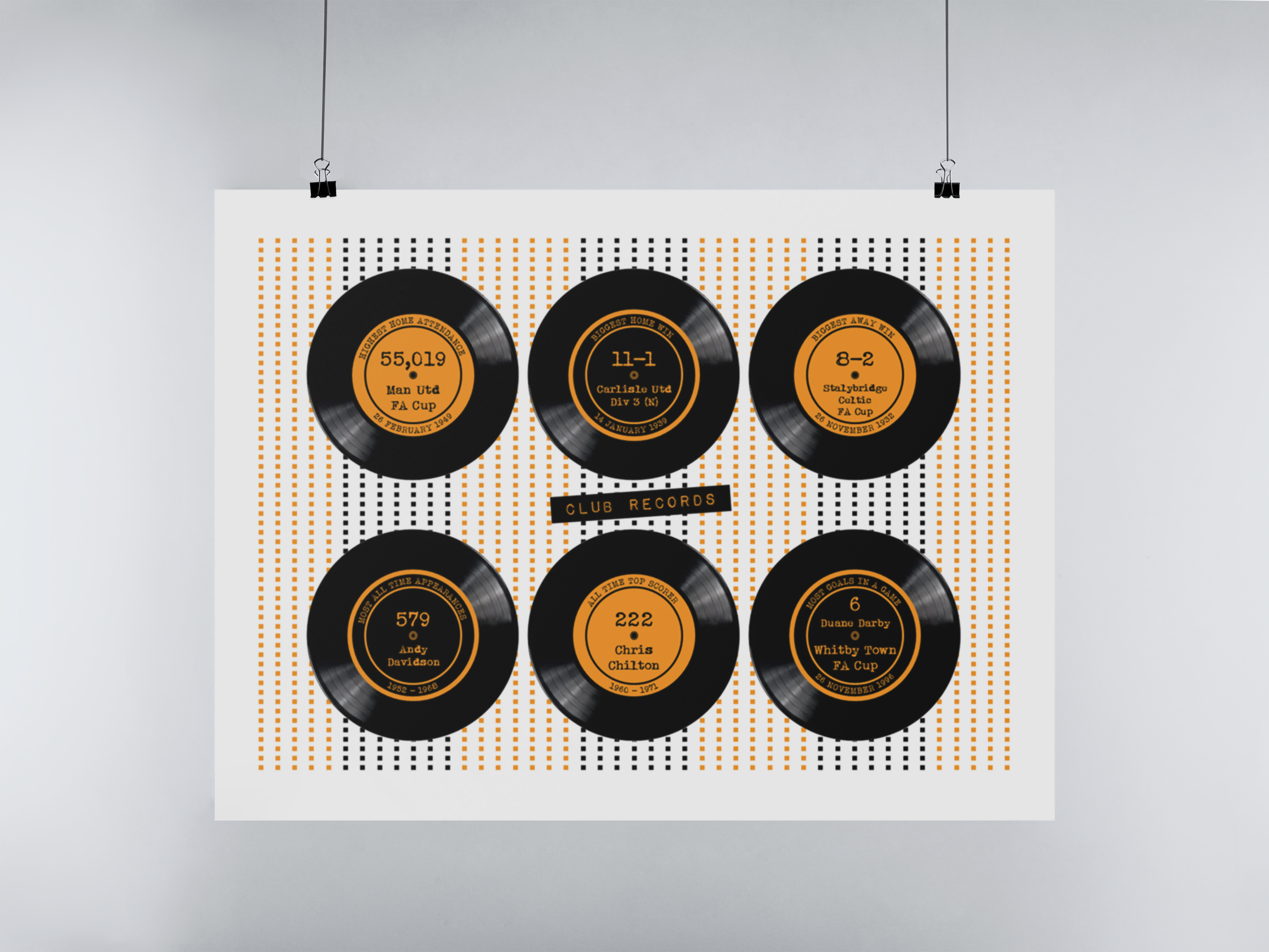 Hull City Art Print CLUB RECORDS Design