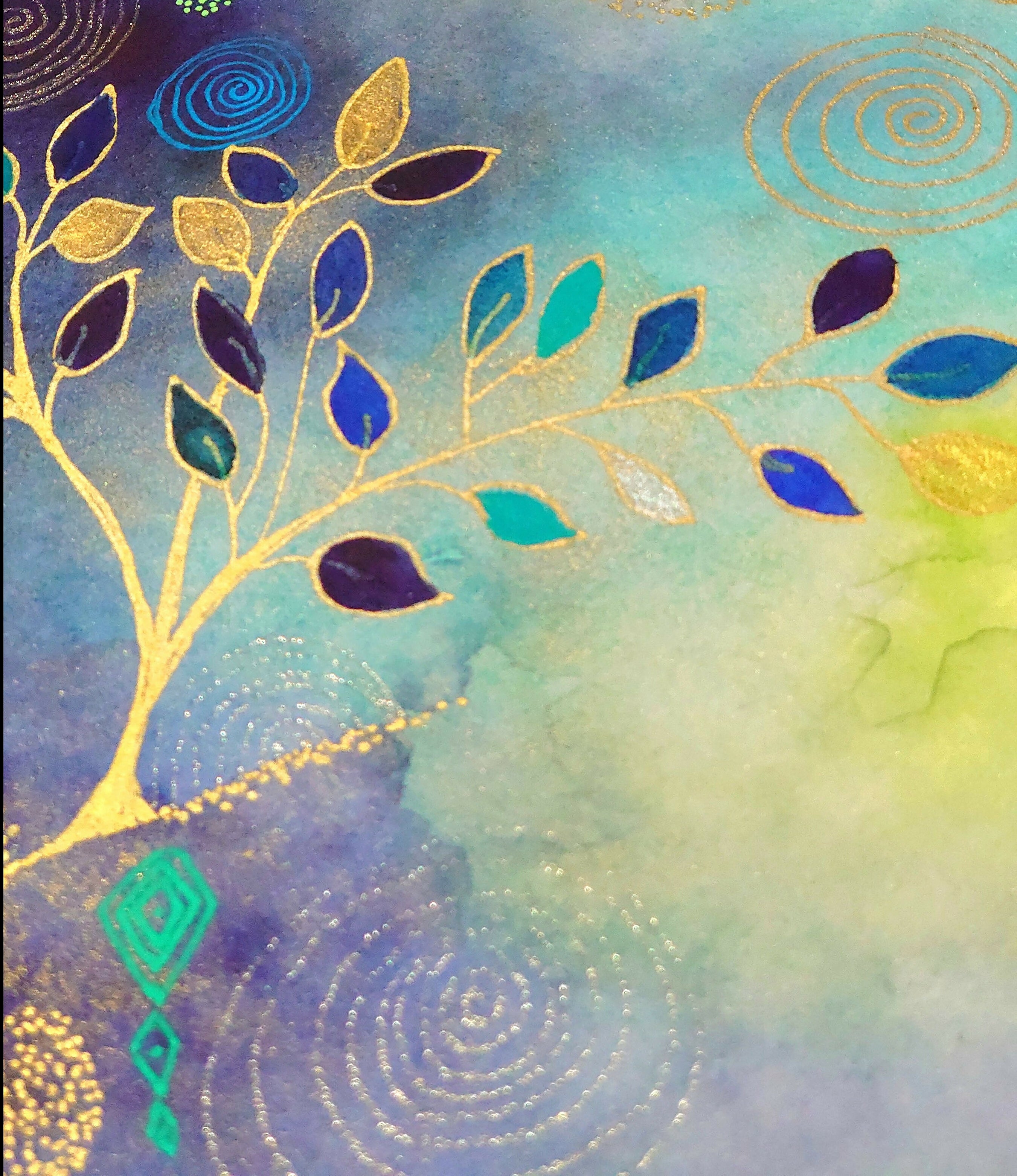 'Ethereal Woodland Glade' Original Mixed Media Painting