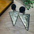 Large Gold Hammered Triangle Drop Earrings