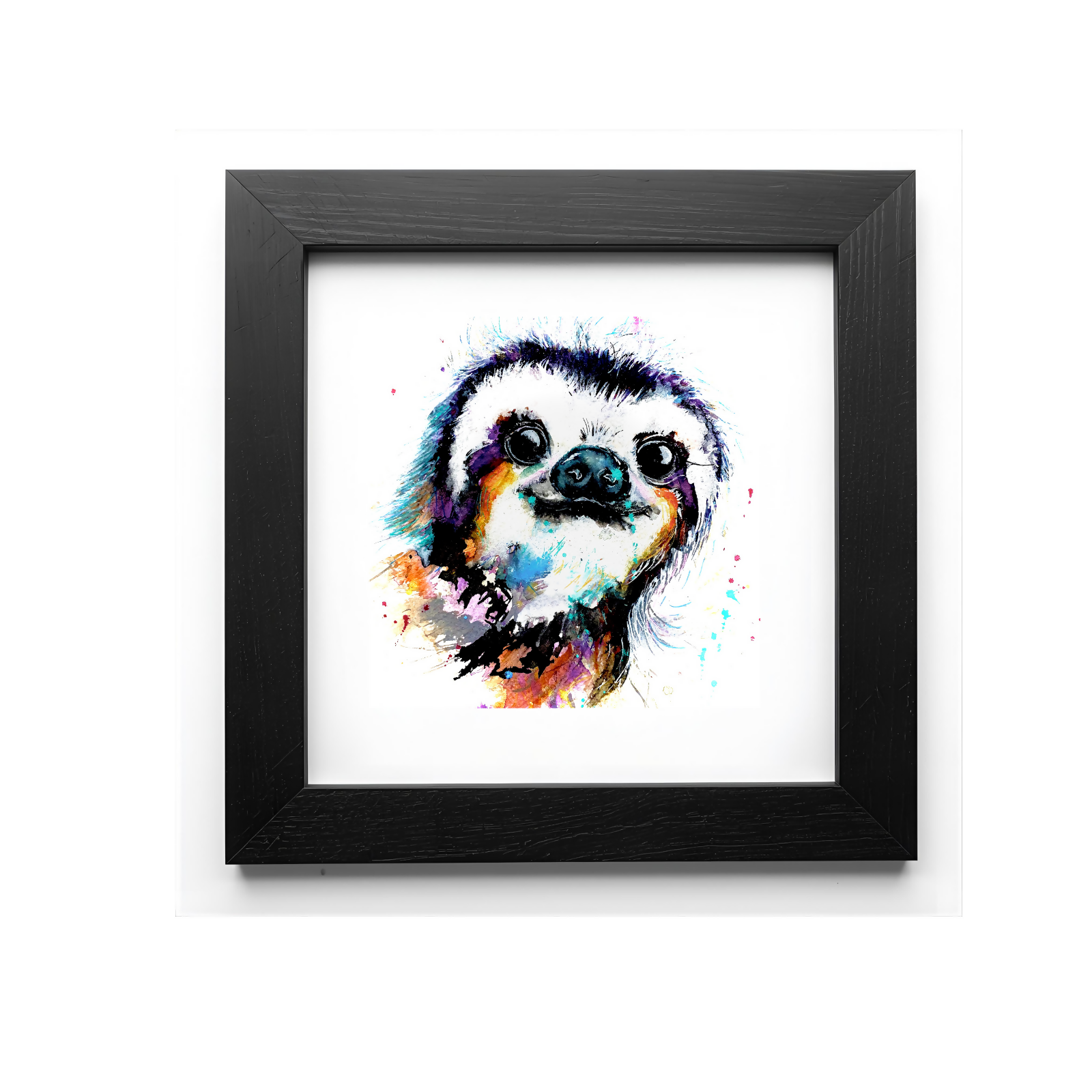FINE ART PRINT OF SMILEY SLOTH, PART OF THE 'LITTLE MINI TREASURE' ART COLLECTION