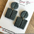 Textured Statement Dangle Earrings – Polymer Clay Drop Earrings, Modern Geometric Earrings, Handmade Clay Jewellery