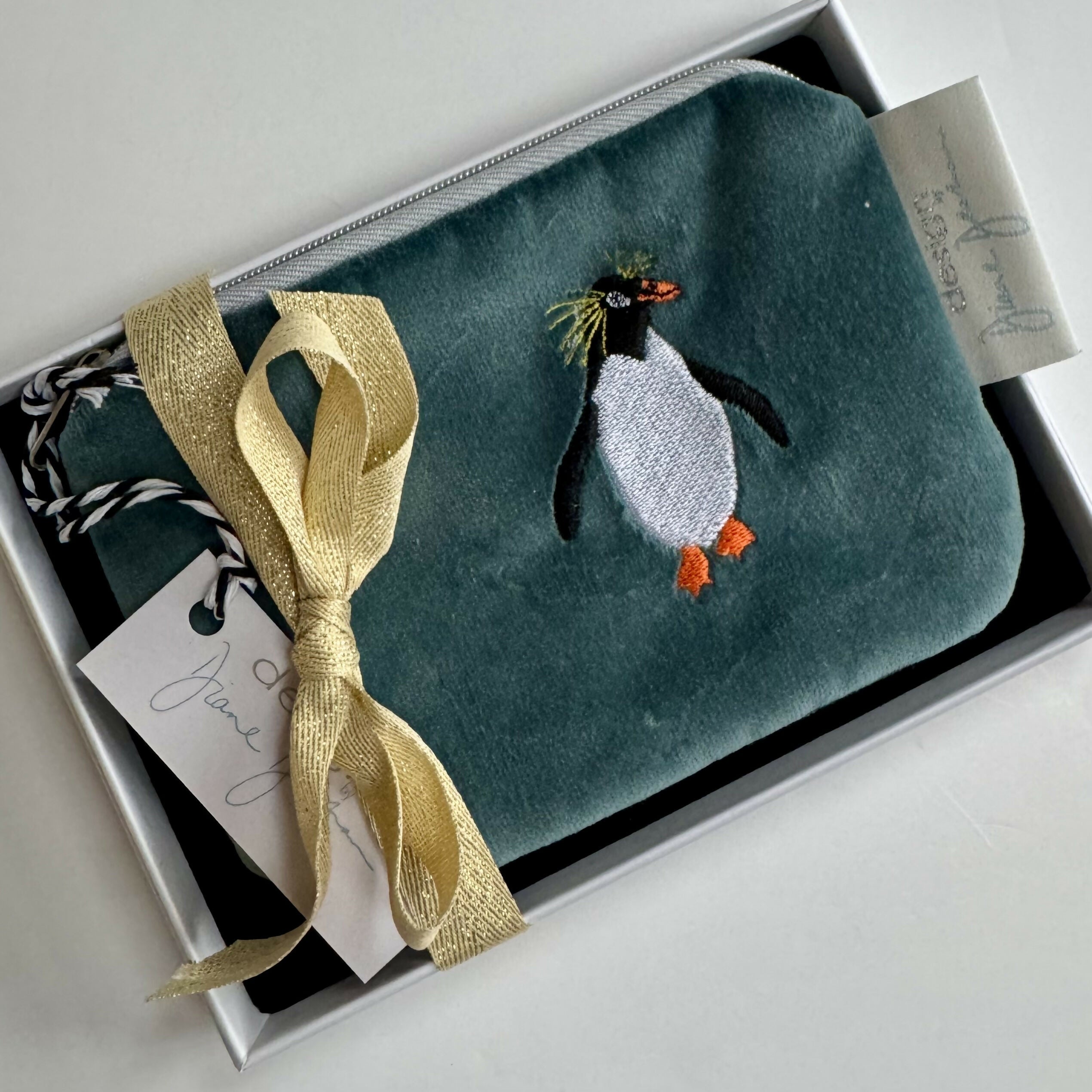 Embroidered Velvet Purse with Gift Box