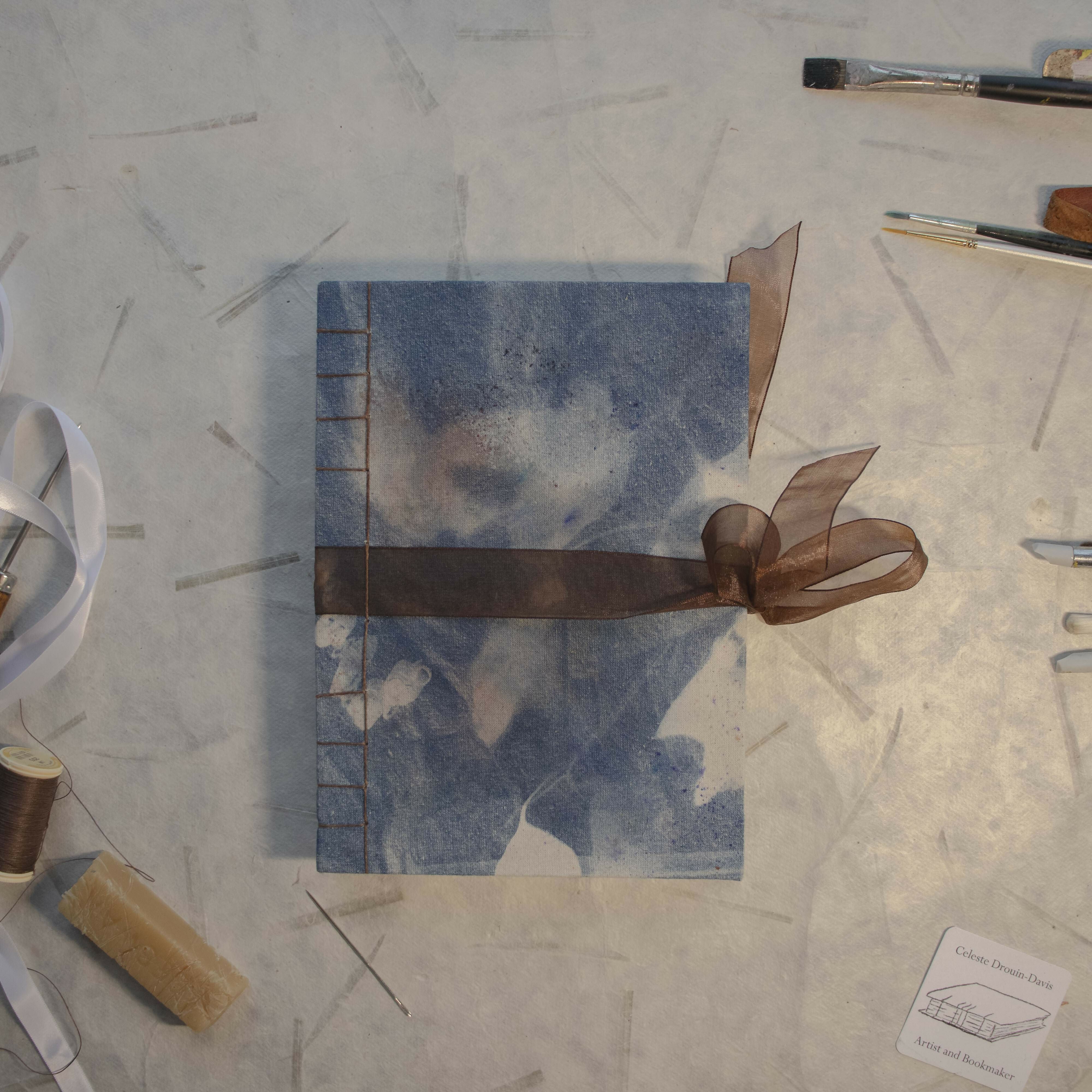 Handmade Artists Sketchbook with cyanotype cover A5