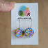 Turquoise Yellow Purple White Abstract Hoop Handmade Polymer Clay Earrings