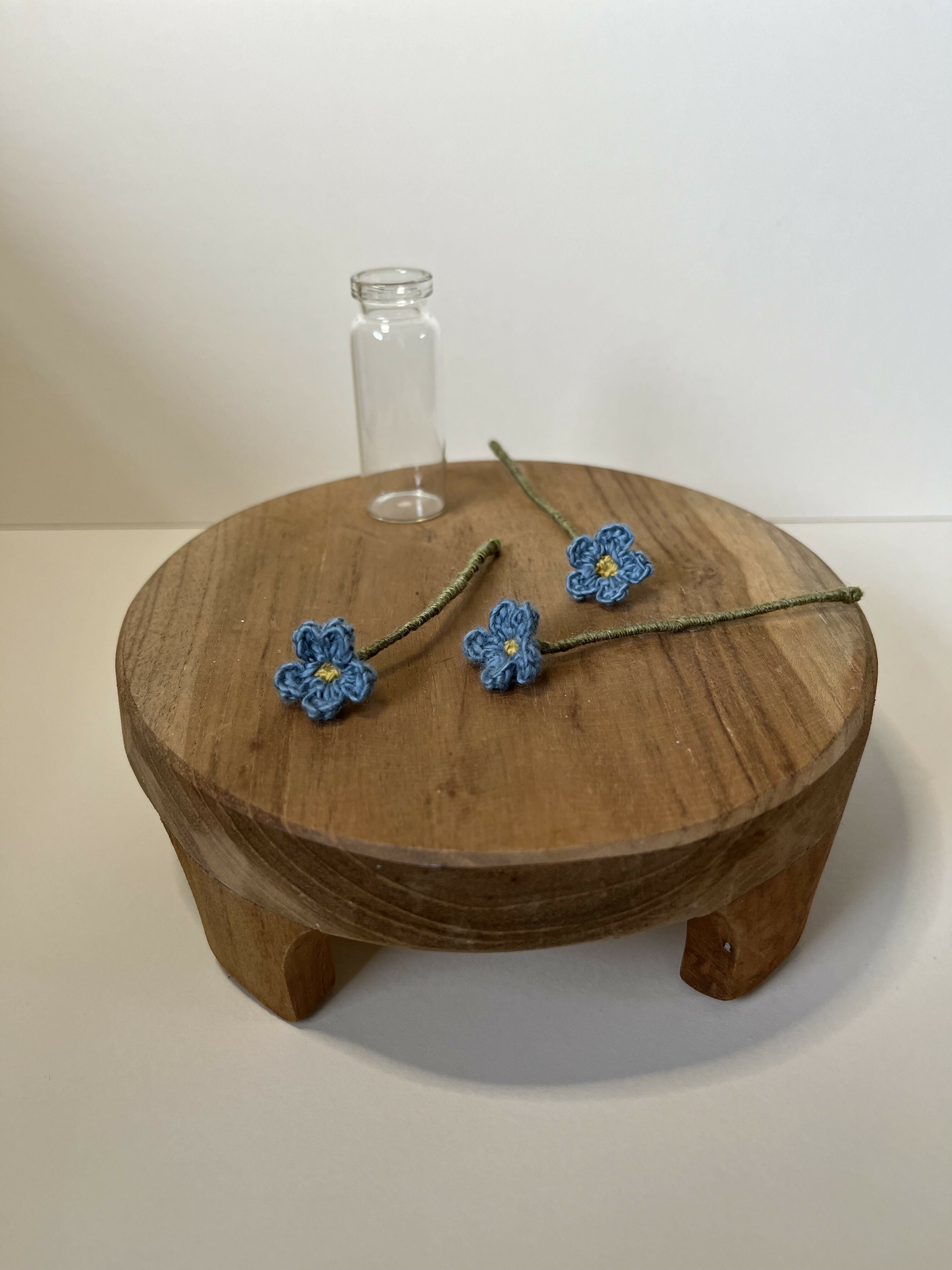 Miniature Crochet Forget-Me-Not Bouquet