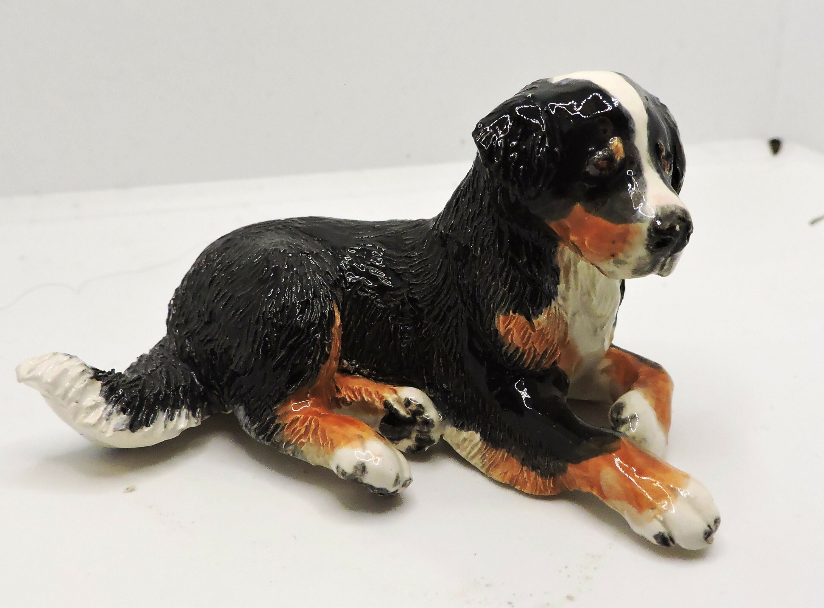 Ceramic Bernese Mountain dog sculpture