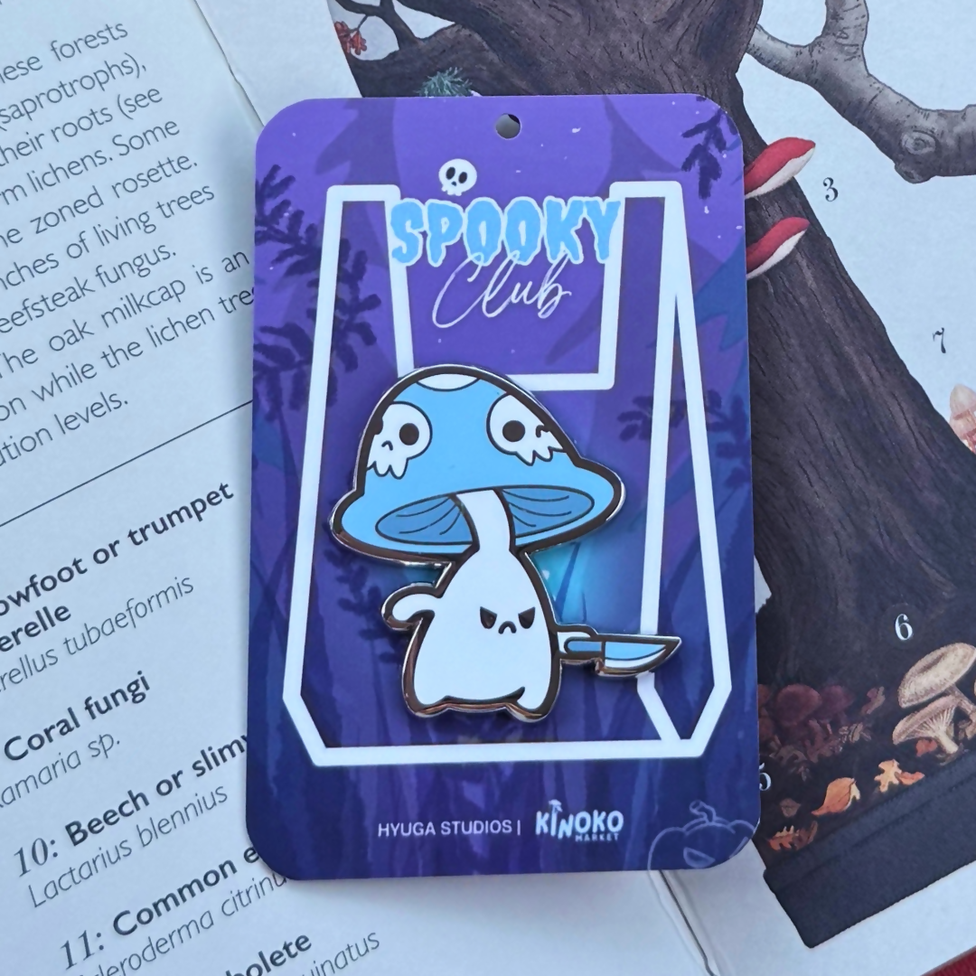 Spooky Mushroom Pale Blue Hard Enamel Pin