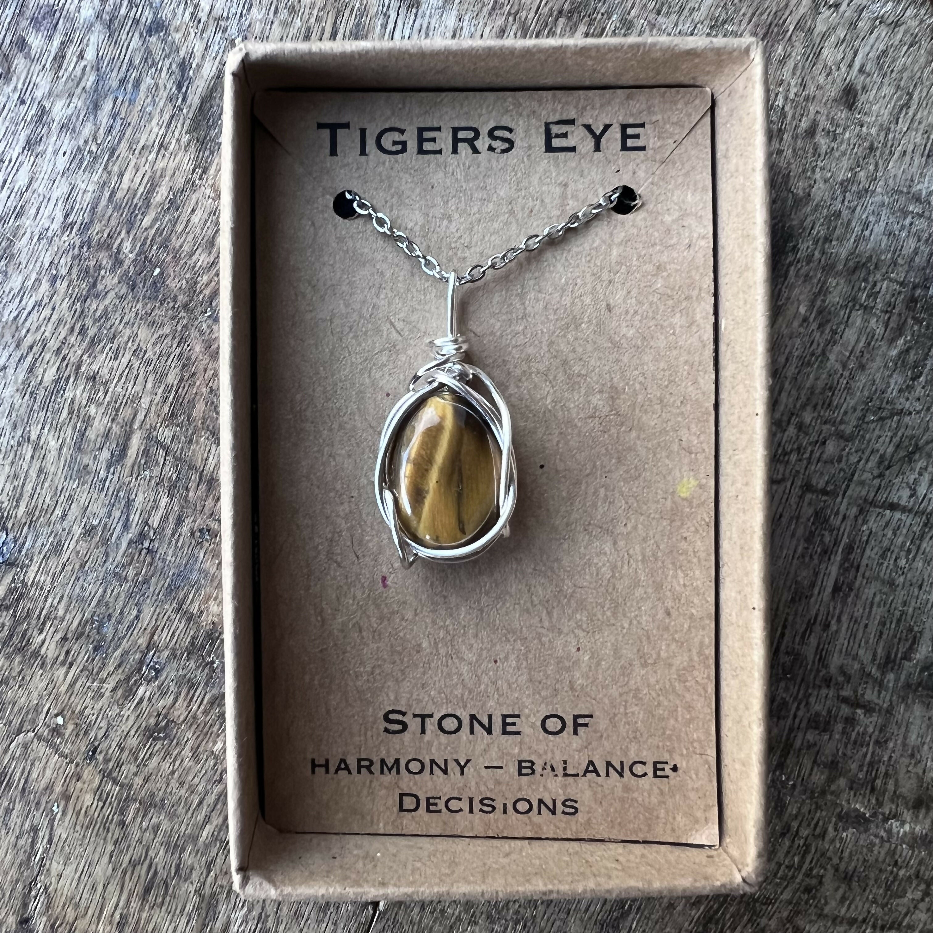 Tigers Eye Wire Wrapped Pendant
