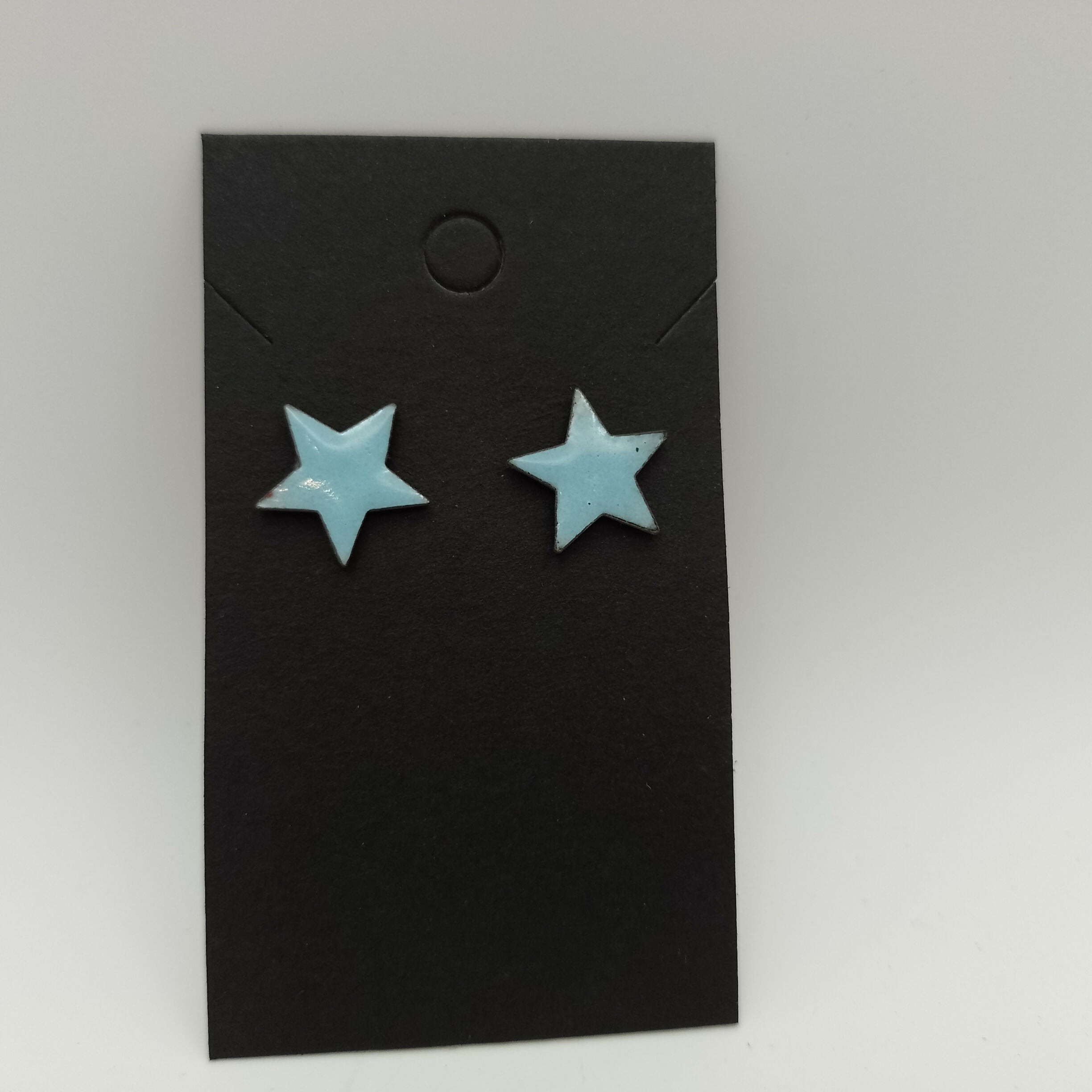 Powder Blue Enamel Star Studs