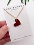 Small Burgundy Heart Necklace