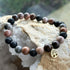 Men's Handmade Petrified Wood And Lava Stone Tree Of Life Bracelet
