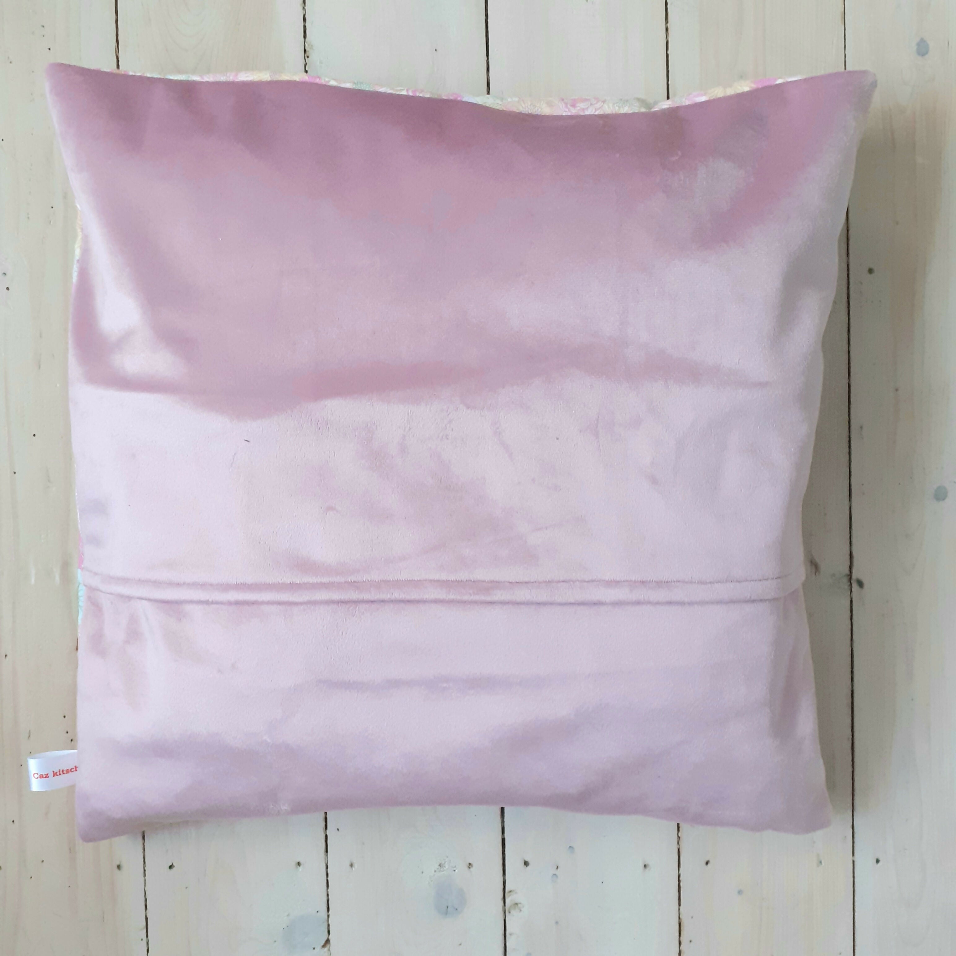 Retro Pink Floral Cushion