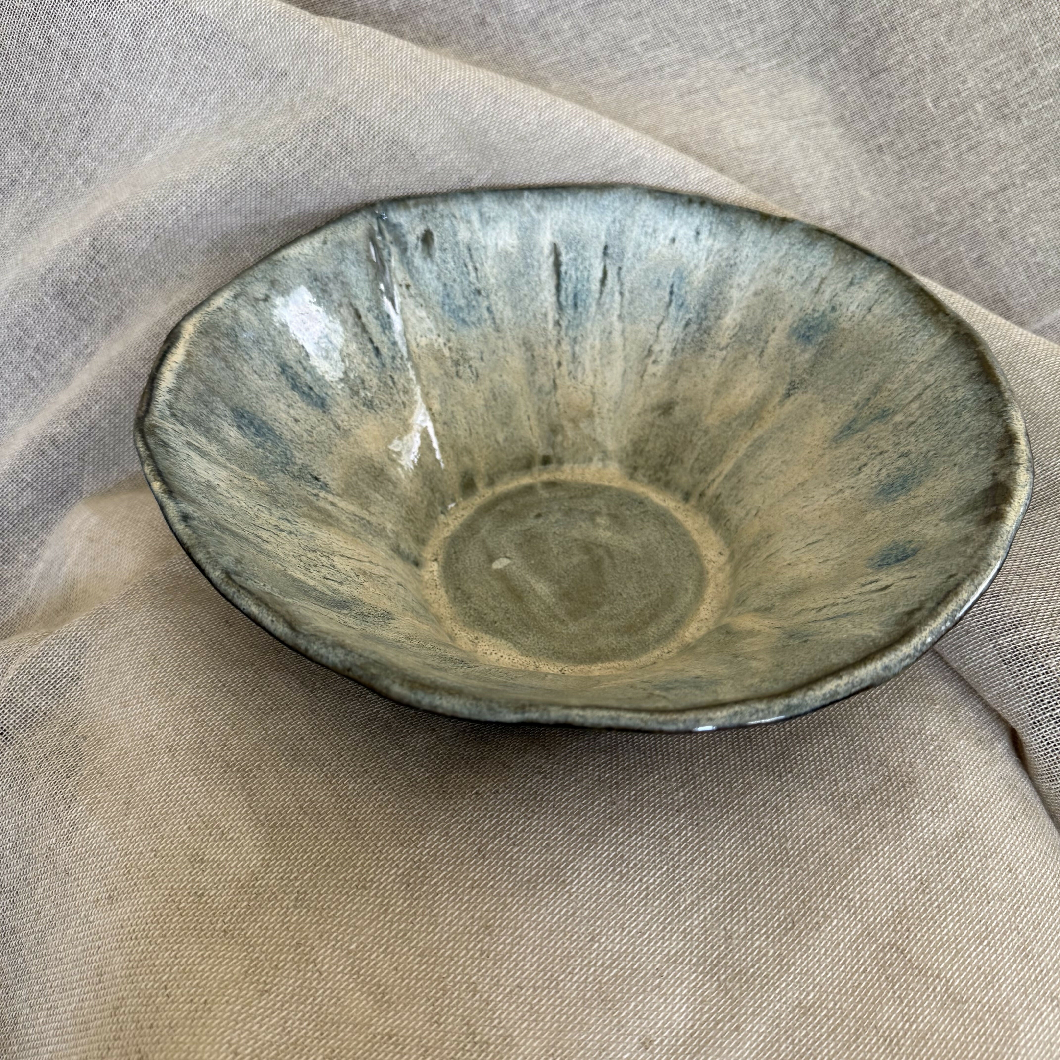 Large Hand-Built Stoneware Bowl