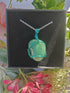 Green Jade Wire Wrapped Crystal Necklace on Sterling Silver Chain
