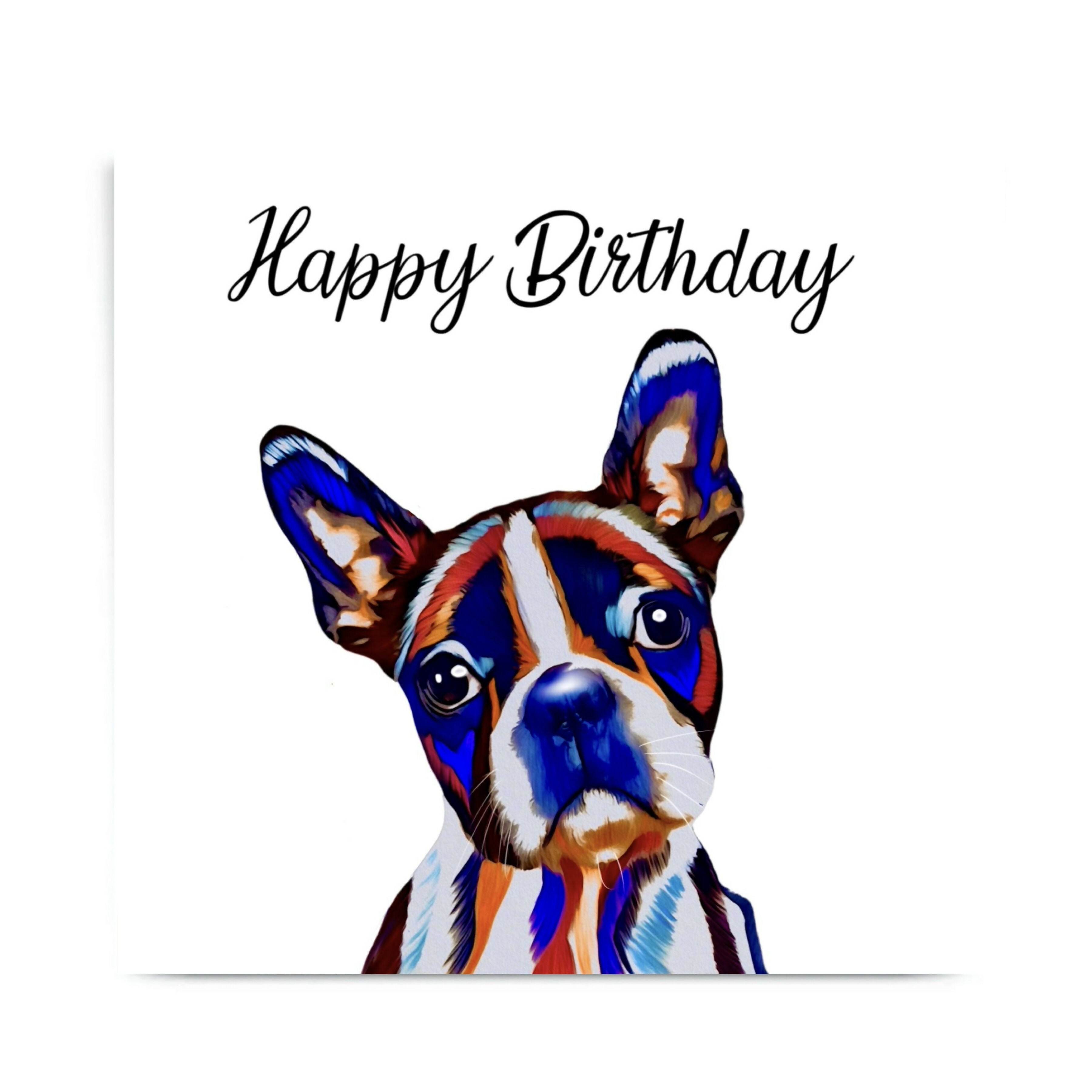 BOSTON TERRIER DOG GREETINGS CARD