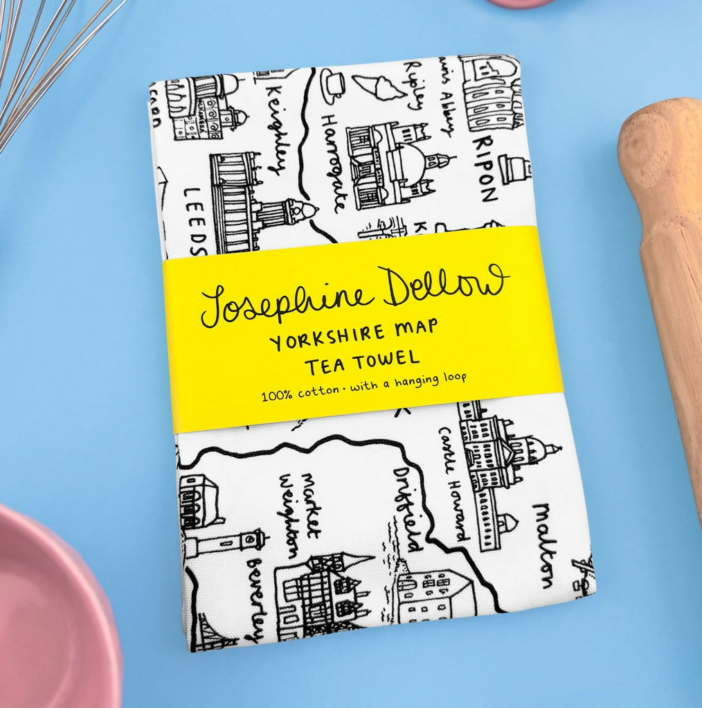 Yorkshire Map Tea Towel - Illustrated Home Gift