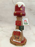 30cm Red Handmade, Free Standing Painted Wooden Bell Shaped Topped Toadstool Elf House - Whimsical Woodland Ornament & Holiday Keepsake