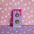 Acrylic Checker Bow Pumpkin Stud Earrings