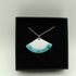 White and Teal Enamel Fan Pendant