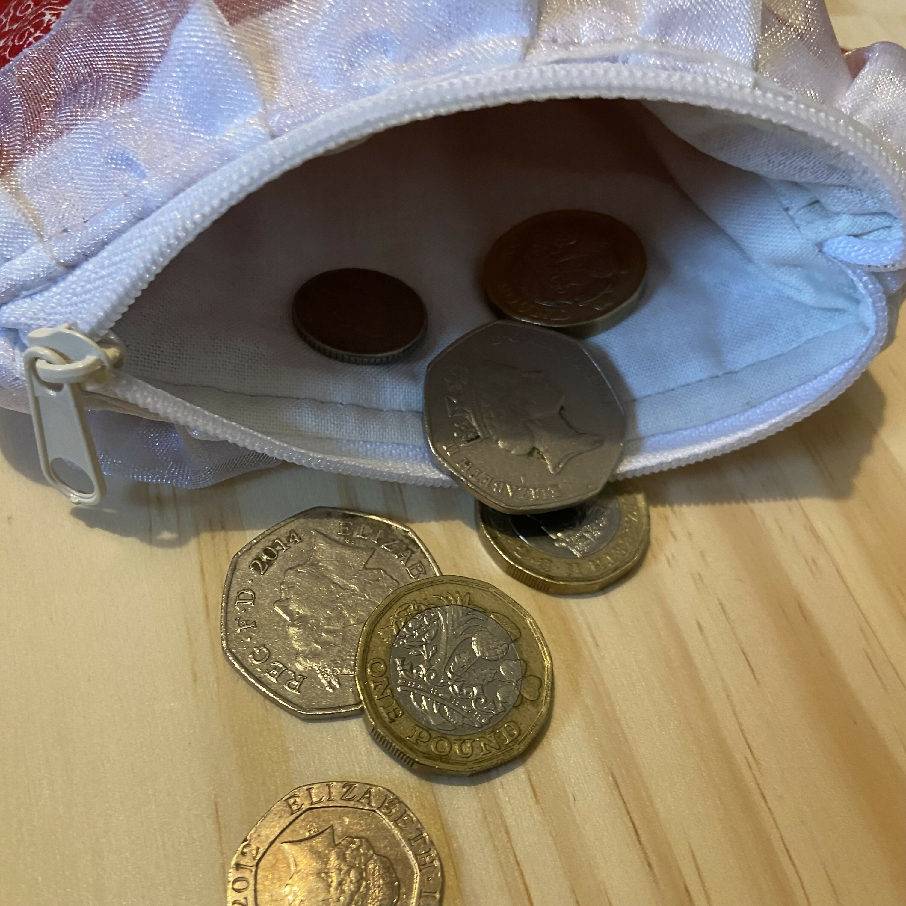 Red Stitch and Sew Mini Zipper Pouch