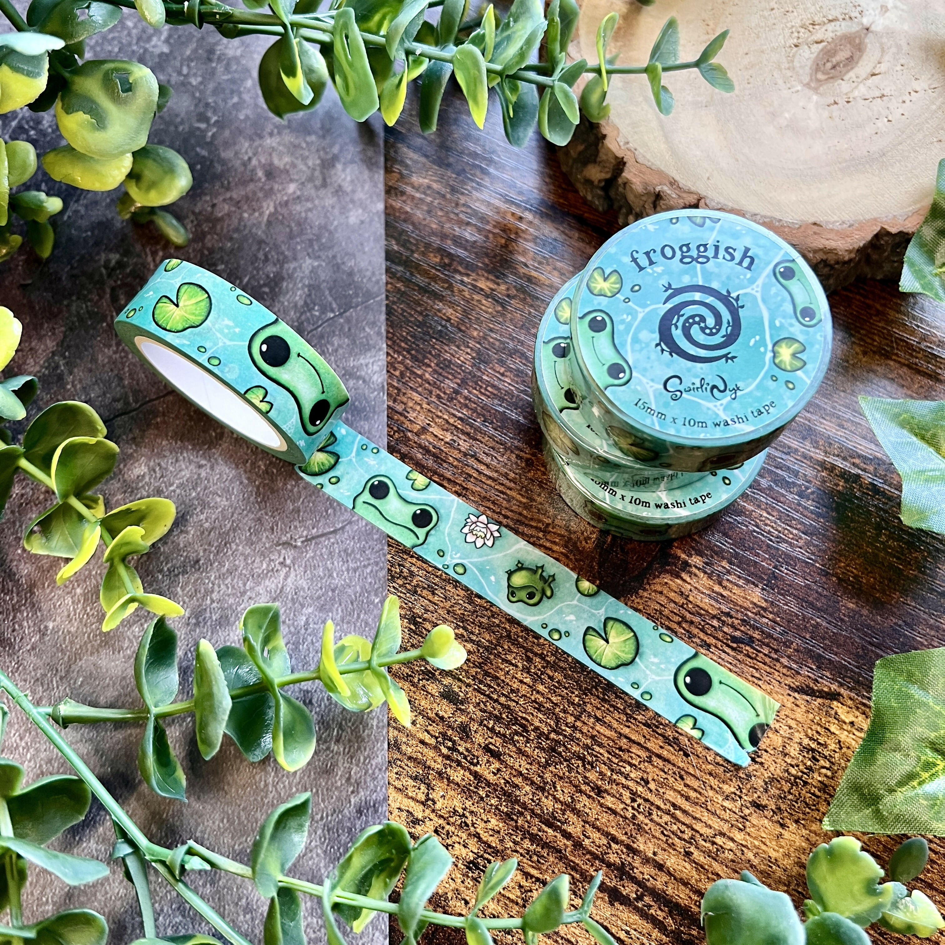 Froggish Washi Tape | Turquoise Frogs | Art & Soul