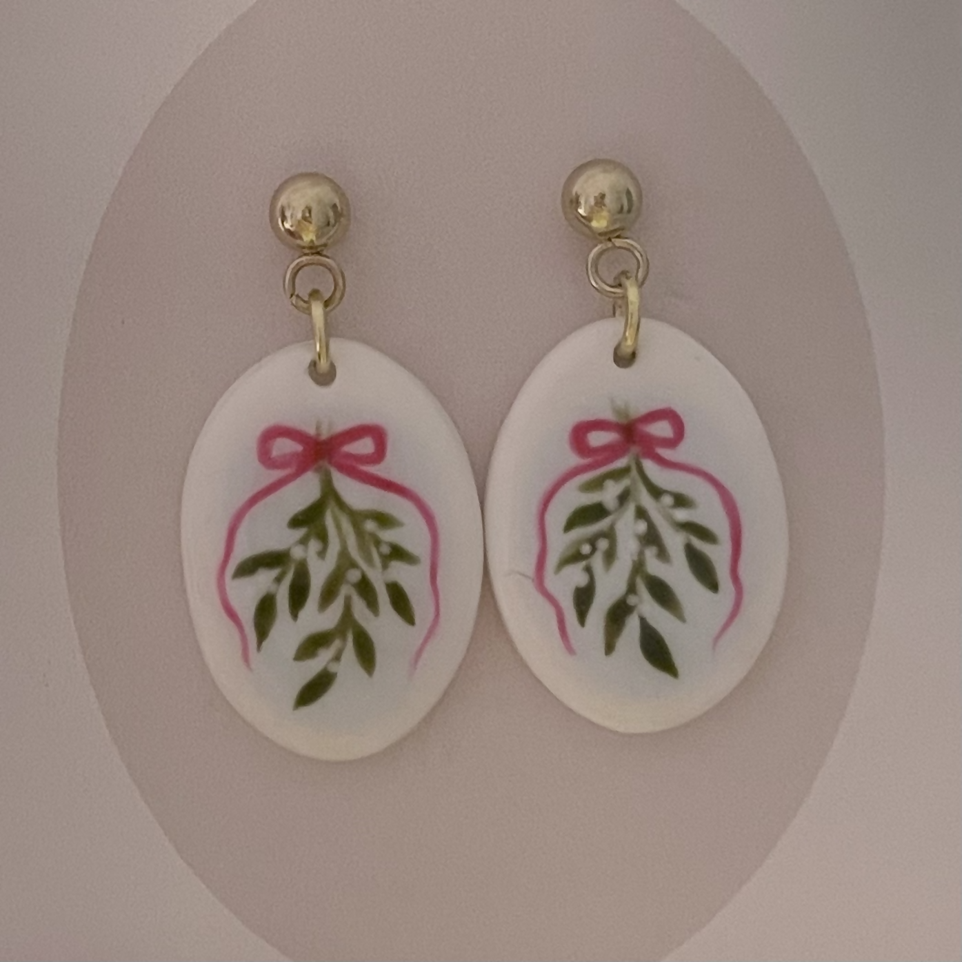 Christmas Polymer Clay Earrings With Gold Plated Fastenings