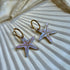 Large, engraved Starfish earrings